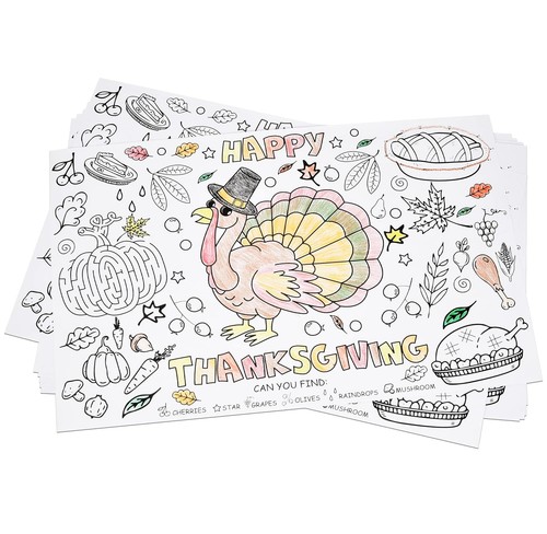 Thanksgiving coloring place - thanksgiving,