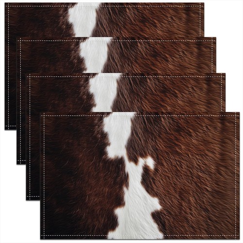 Pcs cowhide fur placemats - cowhide,