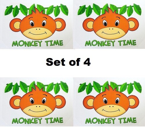 Lot monkey placemats - 4x,