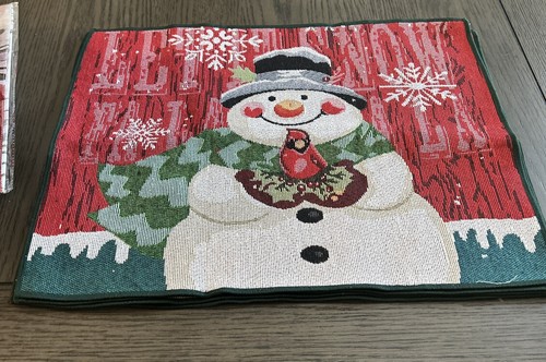 Christmas snowman with redbird