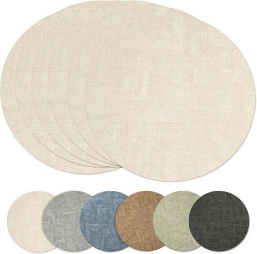 Faux leather round - leather, placemats