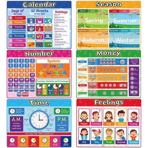 Educational placemats set - educational, 6