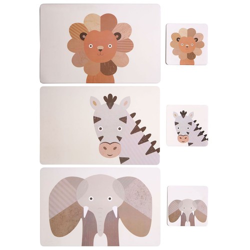 Zoo animals placemat coaster - zoo,
