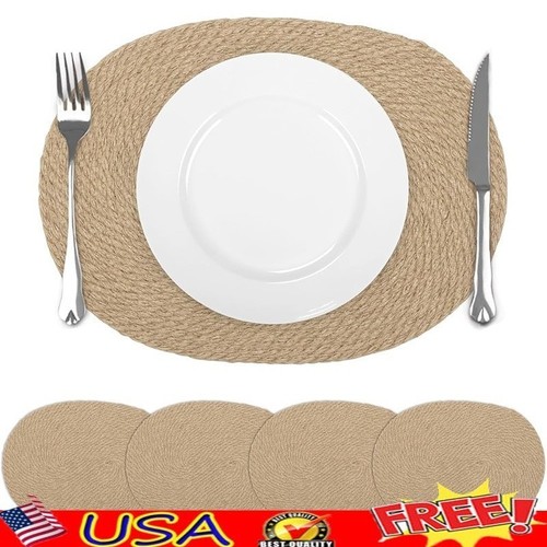 Wipeable flax straw placemats - flax,