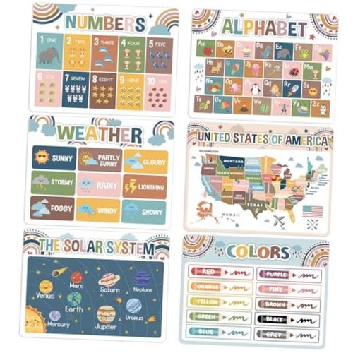Educational plastic placemats - plastic,