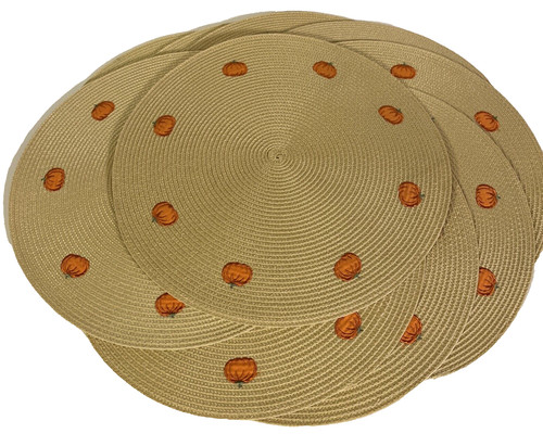 Autumn pumpkin round - pumpkin, placemats