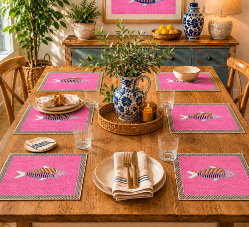 Pink fish design - pink,
