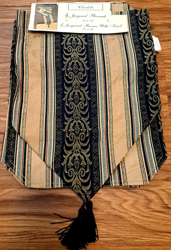 New jacquard striped table - new,